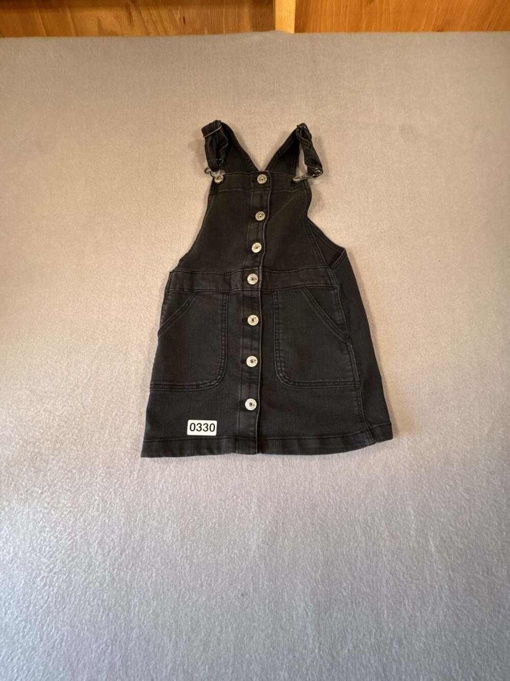 OshKosh B'gosh Girls Black Denim Overall Jumper Dress